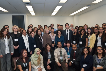 Photo by Adrian Brijbassi Deb Matthews and Eric Hoskins celebrate with new Ontario resident doctors