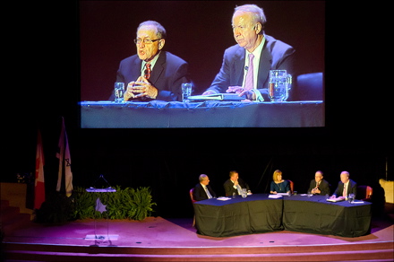 Alan Dershowitz and David Gergen at Spirit of Hope panel discussion Alan Dershowitz and David Gergen at Spirit of Hope panel discussion