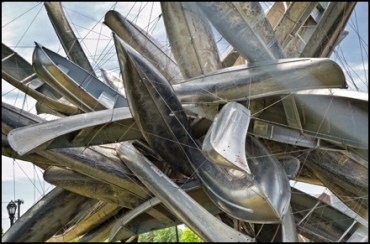 Canoe sculpture at Albright-Knox Art Gallery