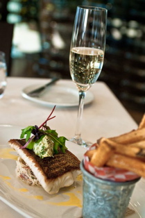 Pickerel Filet and a glass of bubbly at Hillebrand Winery. (Julia Pelish photo)